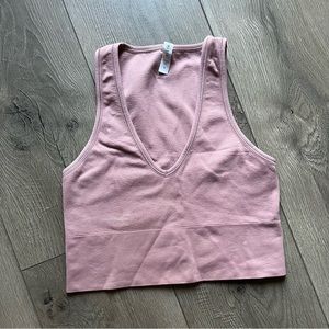 Athleta Aurora Rib Crop Tank Palmero Pink